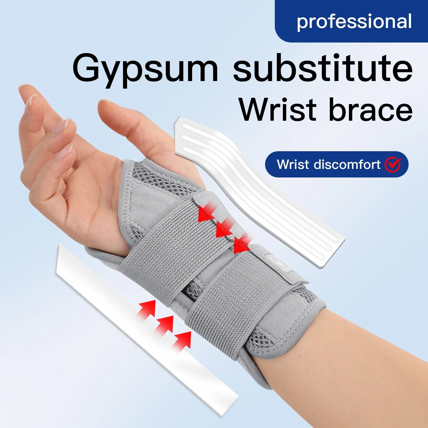 Adjustable wrist support brace used during typing for carpal tunnel relief