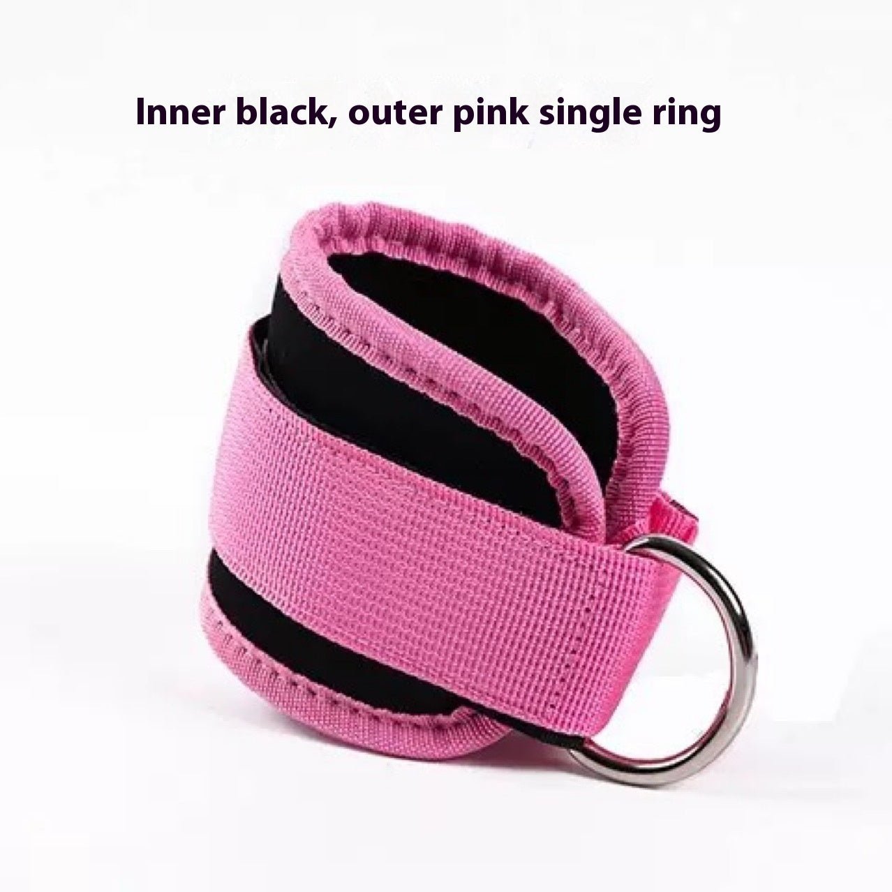 Pink rubber ankle strap for running and body shaping, double-ring design fitness accessory