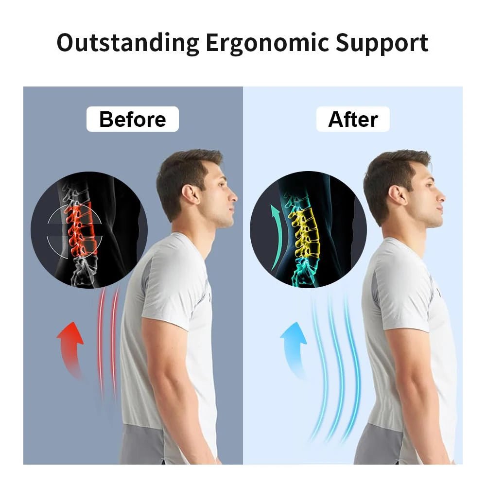Soft velvet lining and breathable mesh fabric of medical-grade back brace for all-day comfort