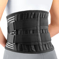 Man wearing orthopedic back brace under clothes for posture support and pain relief