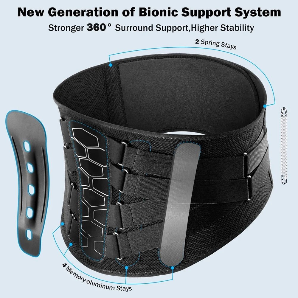 Breathable 3D knitted mesh material of lumbar support belt for all-day comfort