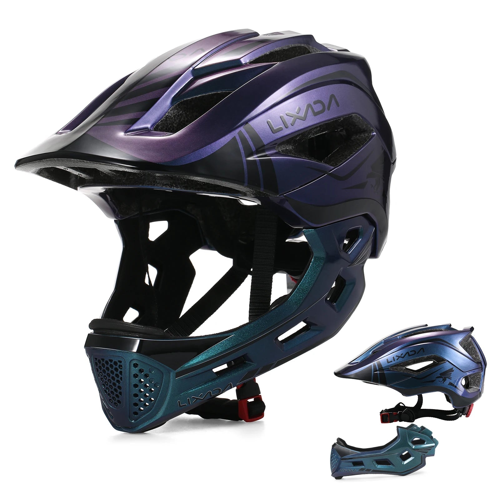 Kids helmet colors blue white red purple and grey