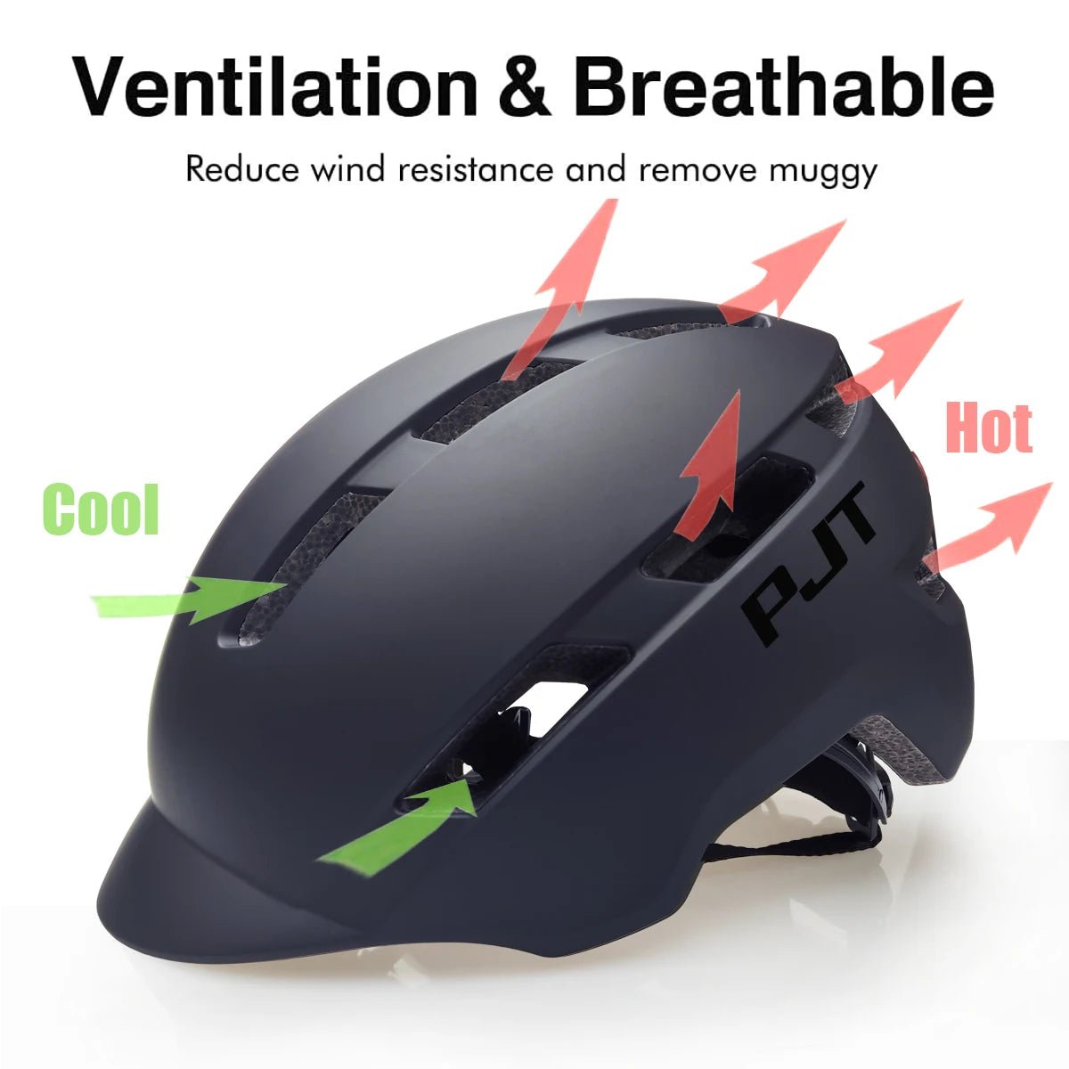 PJT New Cycling Helmet In - Mold Mountain Road USB Rechargeable Tail light Bicycle Bike Helmet Sports Safe Hat MTB Cycling Helmet - Kemedi