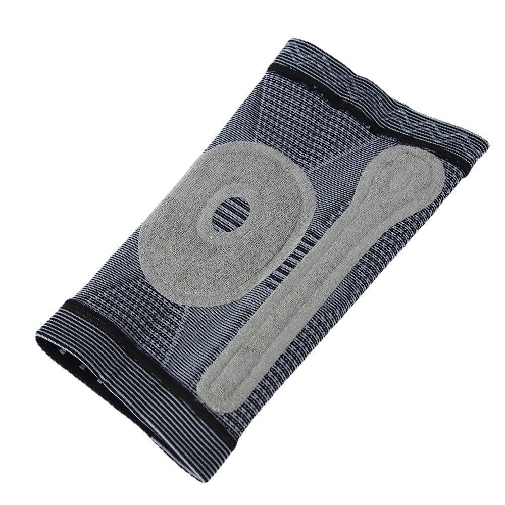 Short nylon knee pads with silicone spring support for basketball and MTB, black and gray