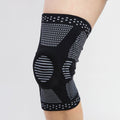 Black short nylon knee pads with silicone springs for basketball and training