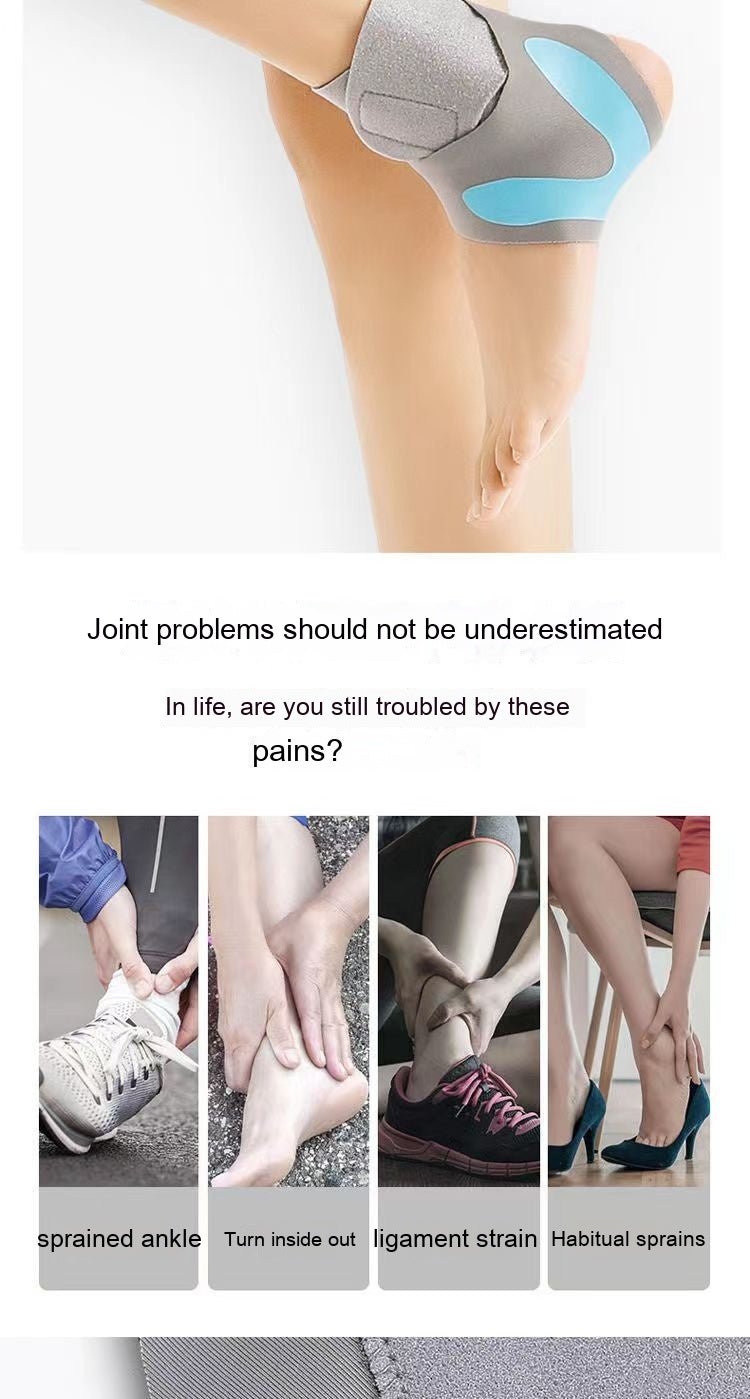 Single white ankle support brace with adjustable straps, sports protective gear packaging view