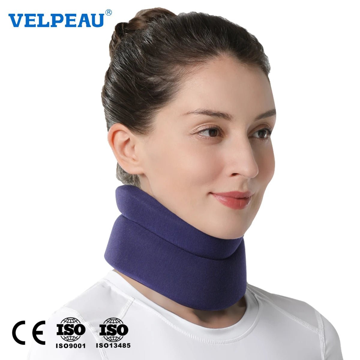 VELPEAU Neck Brace for Pain Relief and Spine Pressure, Adjustable Foam Neck Support Collar for Snoozing and Sleep Apnea - Kemedi