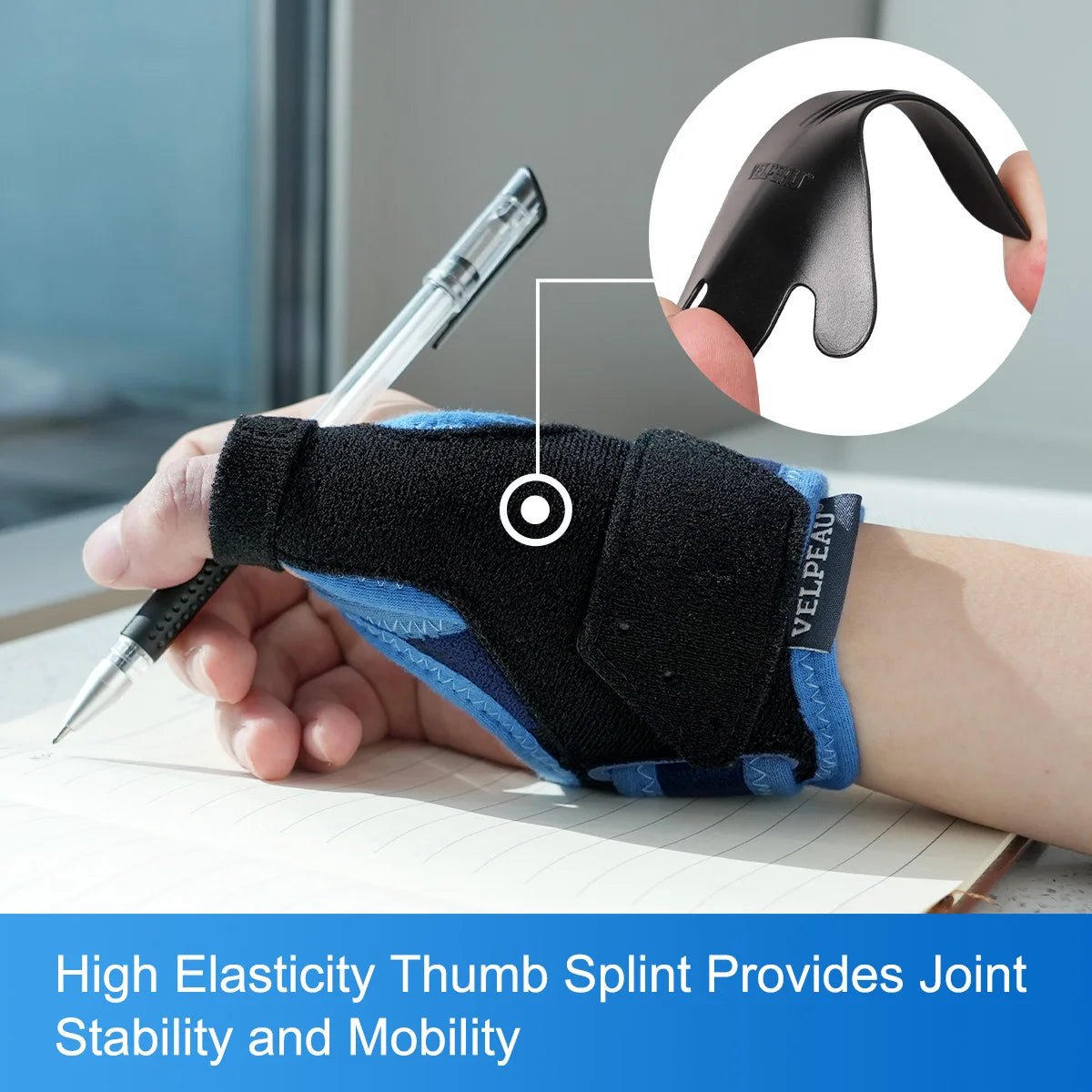 VELPEAU Thumb Brace for De Quervains Tenosynovitis, Tendonitis and Arthritis Pain, CMC Joint Thumb Splint Fits Both Hands - Kemedi